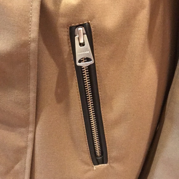 Mackage Estela Trench Coat Tan Leather Trim S EUC - Picture 7 of 15
